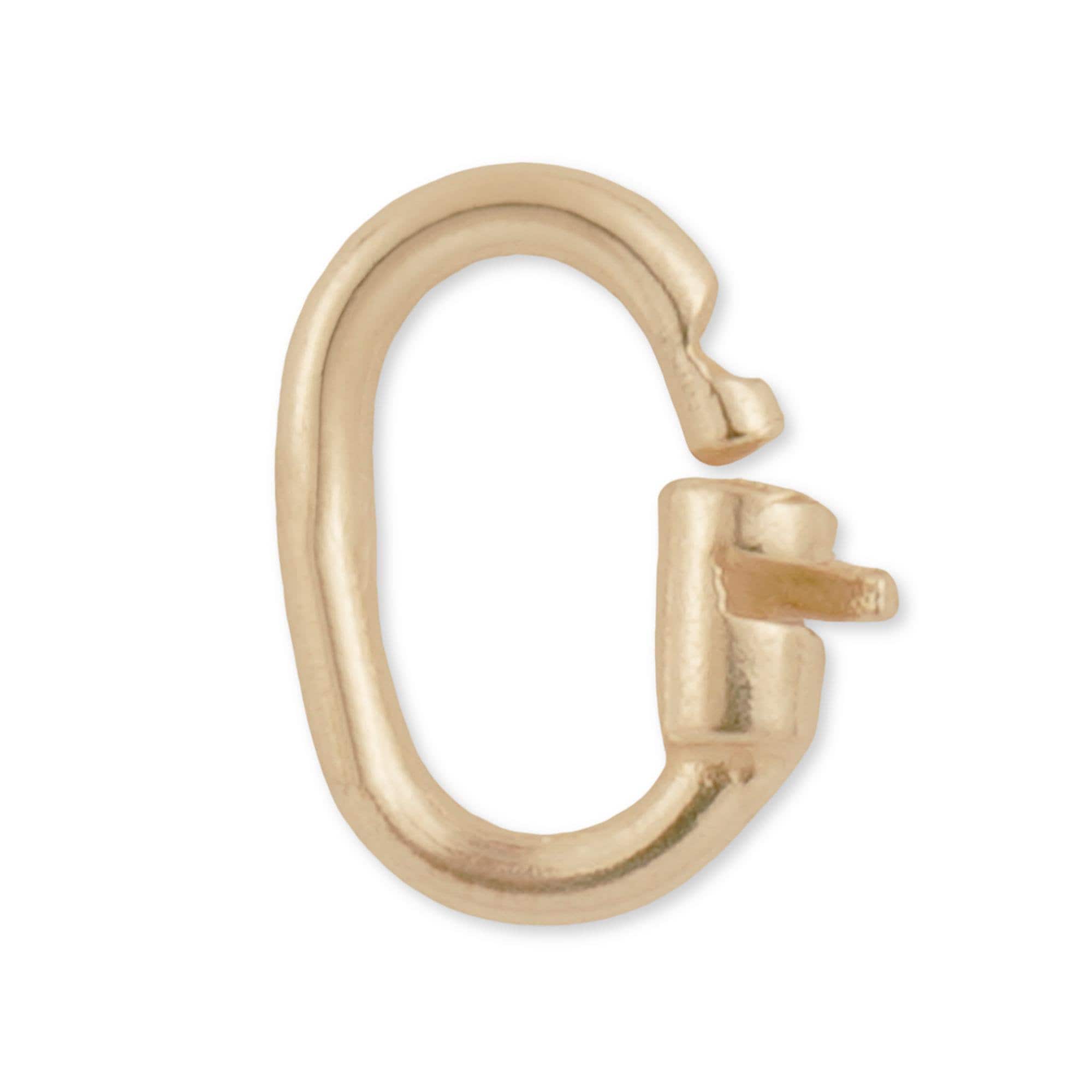9k Solid Gold Locking Jump Rings - Link Lock Jump Ring - Stamped Oval Jump Ring Bail - 375 Yellow Gold Lock In Jump Ring