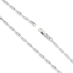 Sterling Silver Diamond Cut Paperclip Chain Necklace - Custom Length - Solid 925 Silver - Genuine 925 Silver Chain Necklace For Men & Women
