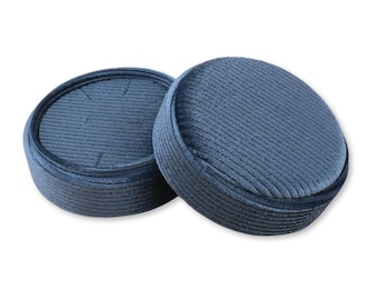 Round Earring Box - Sky Blue | Fine Jewellery Boxes | Luxury Velvet Corduroy Jewellery Packaging | Stud, Ring, Necklace or Pendant Box