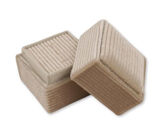 Caja cuadrada para anillos - Color crema / Cajas para joyería fina / Embalaje de lujo para joyería en pana de terciopelo / Almacenamiento profesional de joyas