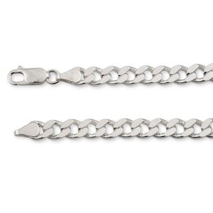 18k Solid White Gold Cuban Link Chain Bracelet - Custom Length - Solid 750 Yellow Gold - Genuine 18ct Gold Chain Bracelet / Anklet