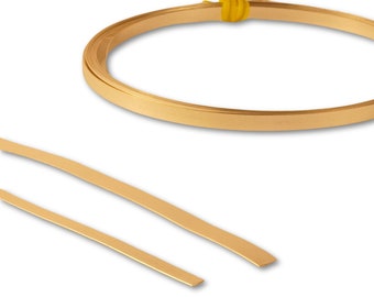 9k Solid Gold Bezel Strip, 375 Yellow Gold Flat Smooth Plain Strip for Bezel Settings, Jewellery Making Stones & Cabochons, 9ct Bezel Wire