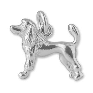 Solid 925 Sterling Silver Groomed Poodle Dog Charm - Animal Charms - 925 Silver Charms for Necklaces, Bracelets and Earrings