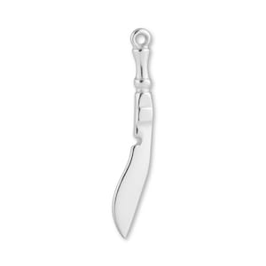 Solid 940 Argentium Silver Kukri Knife Charm - Objects & Trinket Charms - 940 Silver Necklace, Bracelet and Earring Charm