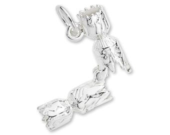 Solid 940 Argentium Silver Christmas Bon Bon Charm - Christmas Charms - 940 Silver Necklace, Bracelet and Earring Charm