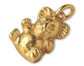 14ct Gold Plated Baby Koala Charm - Animal Charms - 14k Gold Charms for Necklaces, Bracelets and Earrings