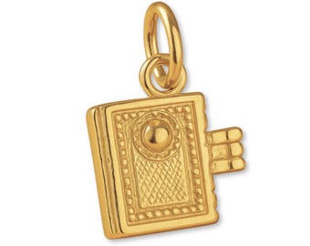 Solid 9ct Yellow Gold Book Worm Charm - Objects & Trinket Charms - 9k / 375 Gold Necklace, Bracelet and Earring Charm