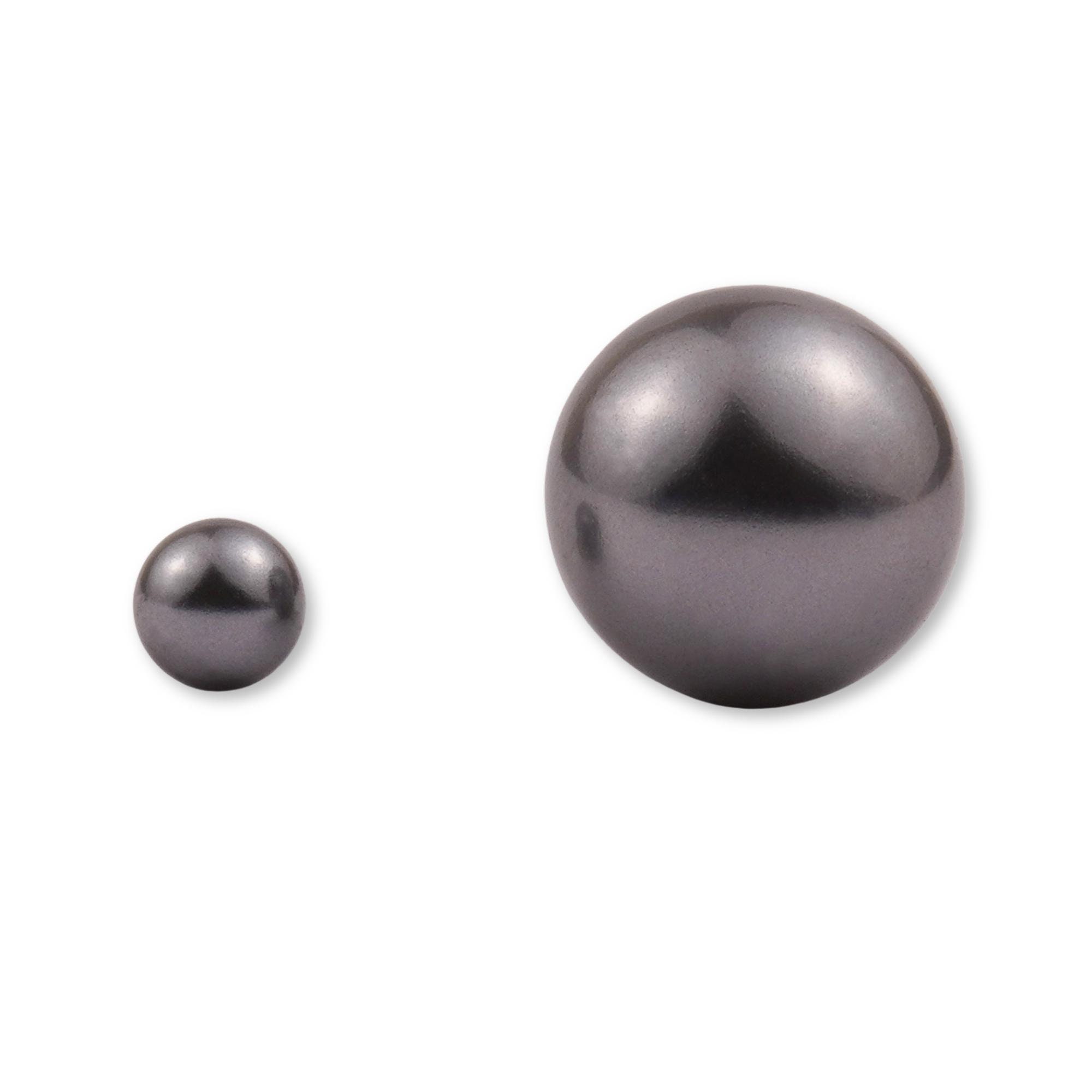 thumbnail image 2 of NWGEMS Natural Black Akoya Pearl - Round Half-Drilled - Fine Quality - Japan 2 of 5