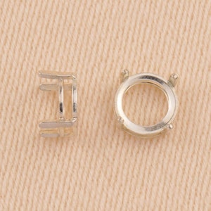 Sterling Silver Round Basket Setting - 4 Prong Claw Round Cabochon Setting - 925 Silver Stone Setting Blank - Jewellery Making Supplies bild 6