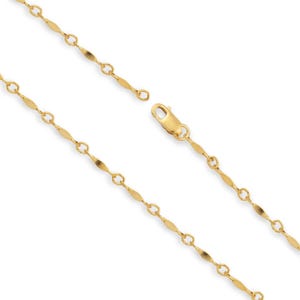 14ct Gold Figaro Bar Chain Necklace - Custom Length - 14/20 Gold Filled - Genuine Gold Filled Chain Necklace For Men & Women