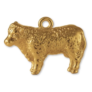 Solid 9ct Yellow Gold Merino Sheep Charm - Animal Charms - 9k / 375 Gold Charms for Necklaces, Bracelets and Earrings