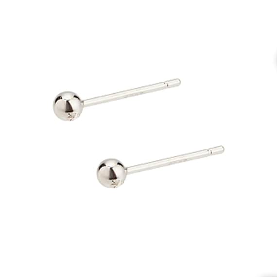 Ear studs with ball finish, gold metal, 4mm x 20pcs