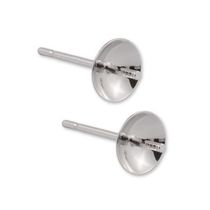 Sterling Silver Posts and Cups for Pearl Stud Earrings - Silver Earring Post and Cups for Pearls - 925 Silver Pearl Cup Stud Earrings - Bulk