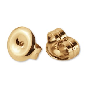 14k Solid Gold Earring Backs, Real Gold Butterfly Backs, Replacement Gold Ear Nuts, Gold Stud Backings, Yellow Gold Round Earring Backing