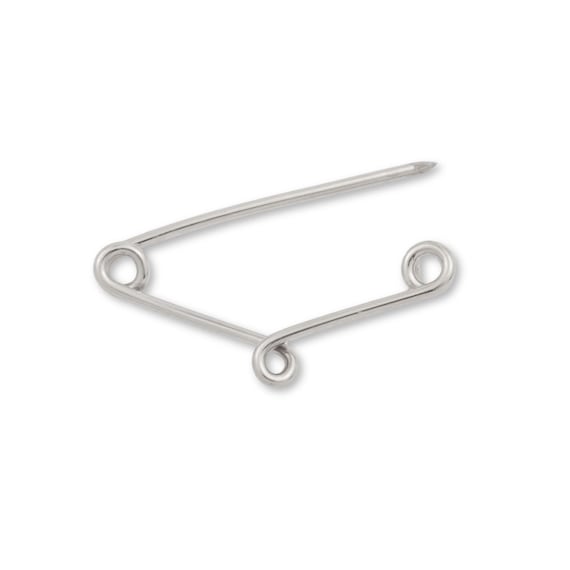 Sterling Silver Safety Pin - Wire Safety Pin W Loop - 925 Silver