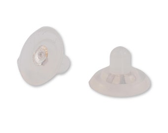 925 Sterling Silver Earring Backs With Silicone Cap, Silver Butterfly Silicone Earring Backings, Hypoallergenic Ear Backs, Ear Nuts - Bulk