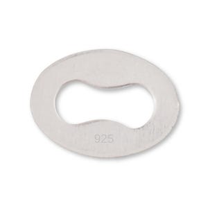 925 Sterling Silver Hallmark Tag - Oval Chain Connecter Hallmark Tag w 925 Stamp - 925 Silver Tag For Stamping Makers Mark