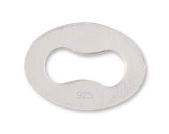 925 Sterling Silver Hallmark Tag - Oval Chain Connecter Hallmark Tag w 925 Stamp - 925 Silver Tag For Stamping Makers Mark