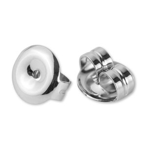 18k Solid White Gold Earring Backs, Real Gold Butterfly Backs, Replacement Gold Ear Nuts, Gold Stud Backings, White Gold Round Earring Backs