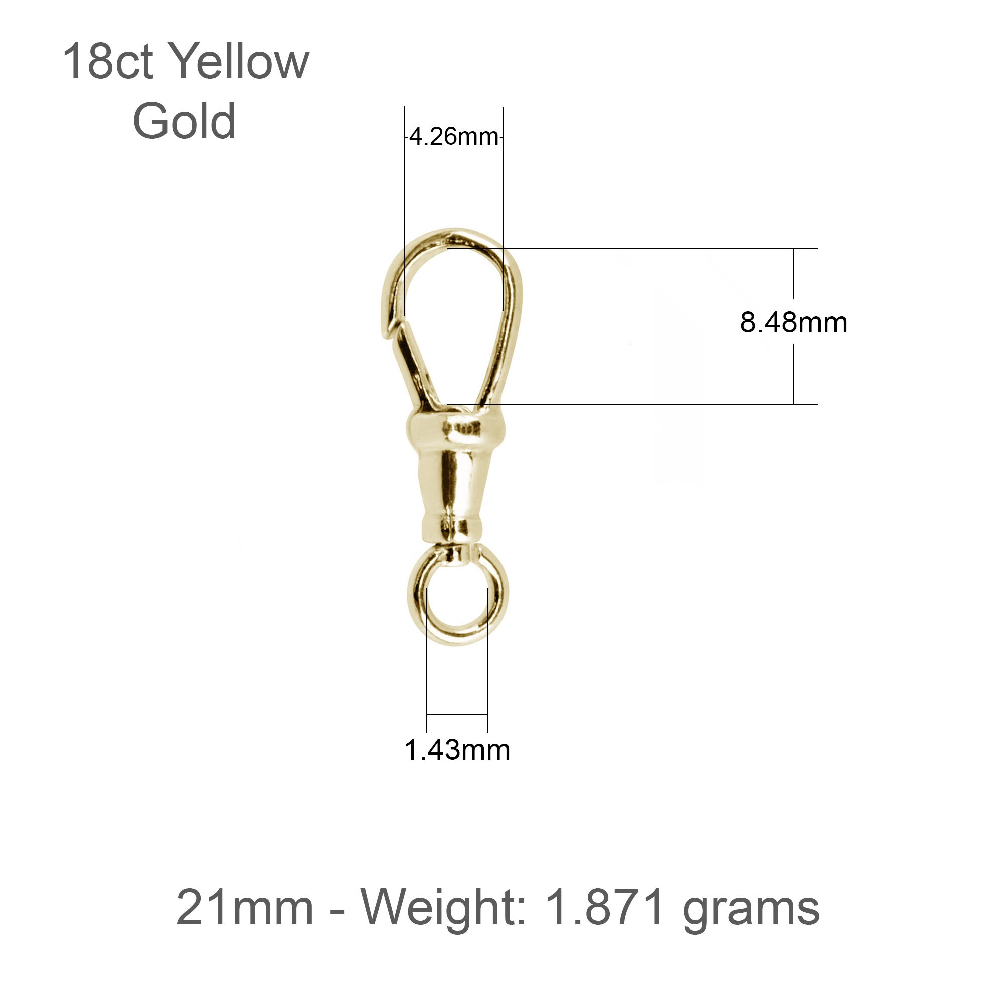 RECOMMEND 18K Yellow Gold Pendant Clasp Wider Hook / 1pcs