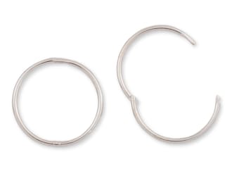 Sterling Silver Hinged Sleeper Clicker Hoops - Hypoallergenic Silver Sleepers - 925 Silver Cartilage Earrings, Huggie, Helix, Nose Hoops