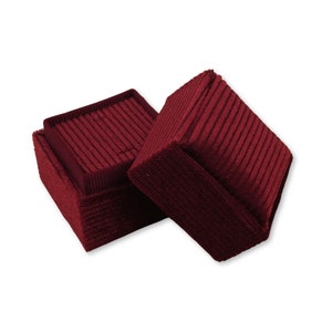 Square Ring Box - Maroon | Fine Jewellery Boxes | Luxury Velvet Corduroy Jewellery Packaging | Professional Jewellery Storage