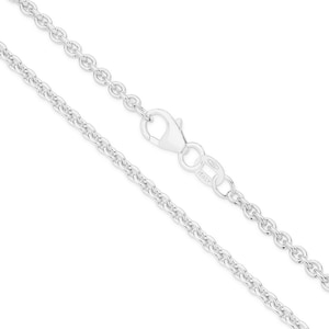 Sterling Silver Cable Chain Necklace - Custom Length - Solid 925 Silver - Genuine 925 Sterling Silver Chain Necklace For Men & Women