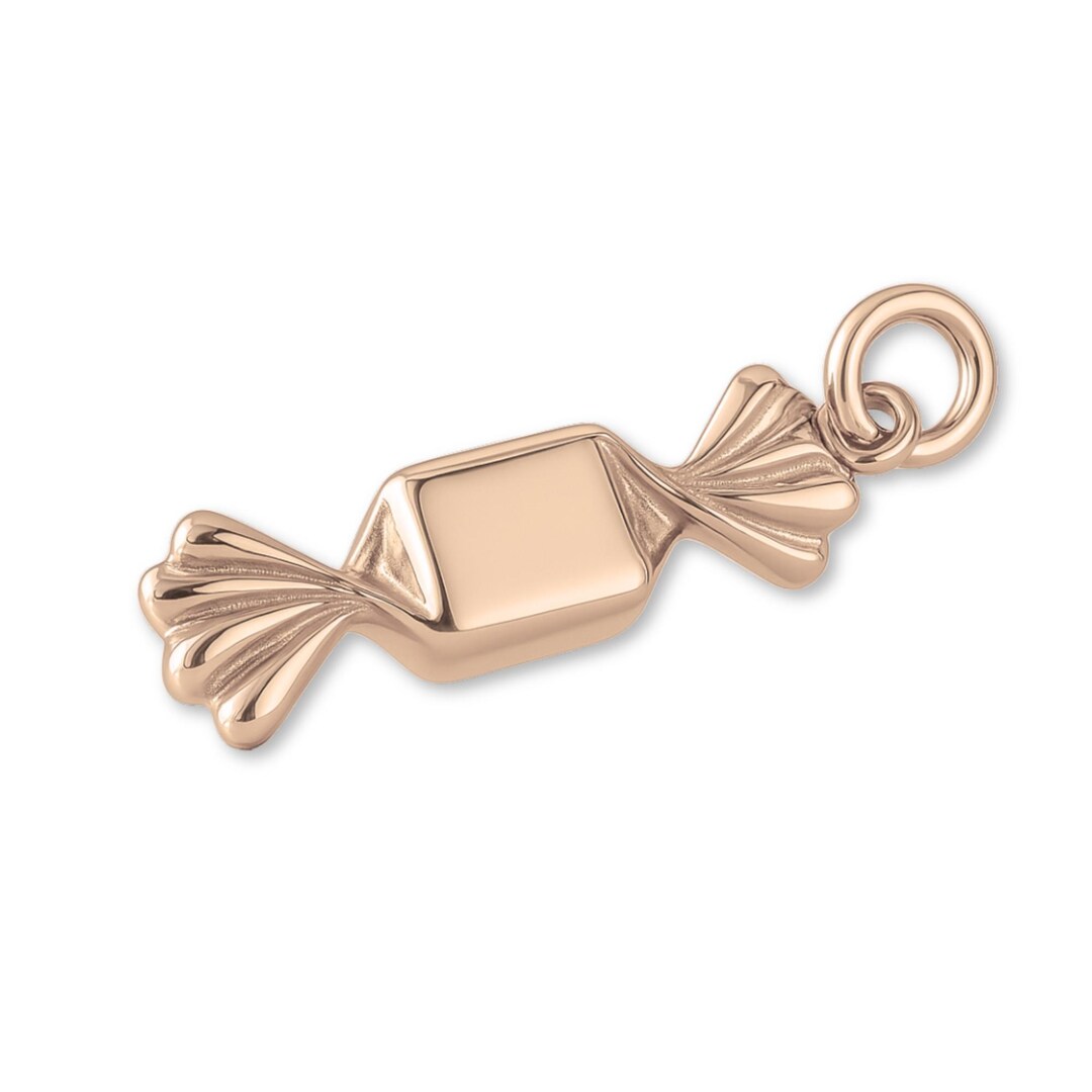 Solid 9ct Rose Gold Wrapped Candy Charm - Objects & Trinket Charms - 9k ...