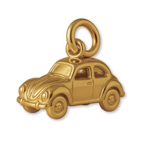 Solid 9ct Yellow Gold Mini VW Car Charm - Transport & Vehicle Charms - 9k / 375 Gold Necklace, Bracelet and Earring Charm