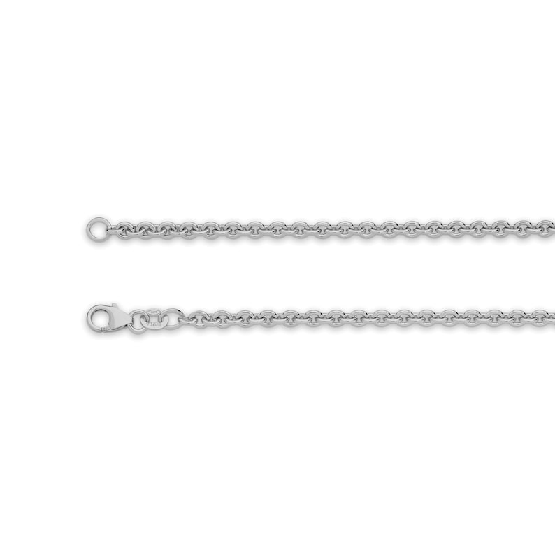 May include: A silver chain necklace with a lobster clasp.