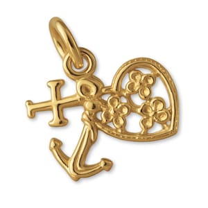 Solid 24ct Pure Gold Rustic Faith, Hope and Love Charm - Love Charms - 24k Necklace & Bracelet Charms - 999 Fine Gold Earring Charm