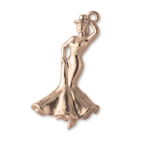 Solid 18ct Rose Gold Flamenco Dancer Charm - Music & Arts Charms - 18k / 750 Rose Gold Necklace, Bracelet and Earring Charm