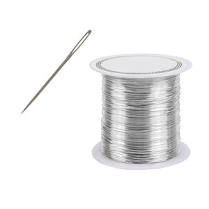 18ct Solid White Gold Embroidery Thread | 750 White Gold Thread 0.3mm - 0.4mm / 28GA - 26GA | Goldwork Sewing, Solid Gold | Jewellery Making