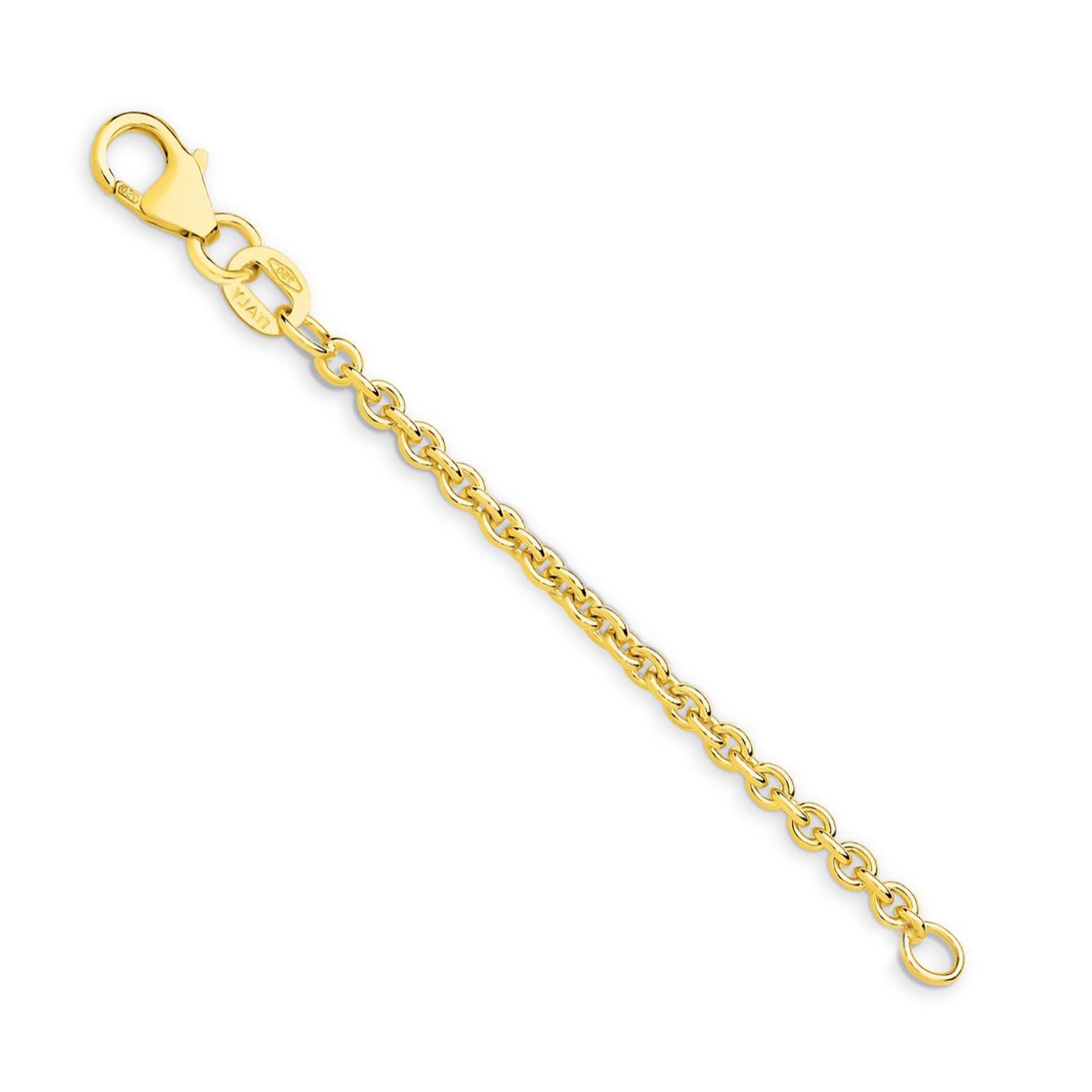 18k Solid Gold Cable Chain Extender - Custom Length Extension Chain for Necklaces, Bracelets, Anklets - 18ct Yellow Gold Chain Extender