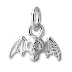 Solid 925 Sterling Silver Halloween Bat Charm - Halloween Charms - 925 Silver Necklace, Bracelet and Earring Charm
