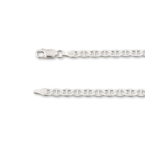 May include: A silver mariner chain necklace with a lobster clasp.