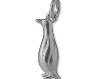 Solid 950 Platinum Emperor Penguin Charm - Animal Charms - 950 Platinum Charms for Necklaces, Bracelets and Earrings