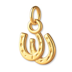 Solid 24ct Pure Gold Double Horseshoe Charm - Good Luck Charms - 24k Necklace & Bracelet Charms - 999 Fine Gold Earring Charm