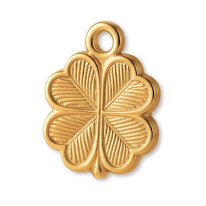 Pure 24ct Pure Gold Four-Leaf Clover Amulet Charm - Good Luck Charms - 24k Necklace & Bracelet Charms - 999 Fine Gold Earring Charm