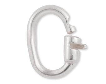 Sterling Silver Locking Jump Rings - Link Lock Jump Ring - Hallmarked Oval Jump Ring Bail, 925 Silver Lock In Jump Ring | Jewellery Supplies
