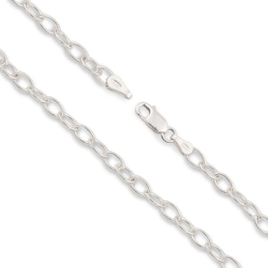 Sterling Silver Long Cable Chain Necklace - Custom Length - Solid 925 Silver - Genuine 925 Sterling Silver Chain Necklace For Men & Women