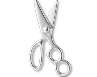 Solid 999 Pure Silver Hair Stylist Scissors Charm - Trade & Tool Charm - Silver Necklace and Bracelet Charms - 999 Fine Silver Earring Charm