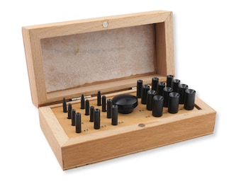 Bezel Setting 24 Punch Set | Interchangeable Punches for Stone Setting | Tool Steel | Gem Setting Tools | Jewellery Making Tools