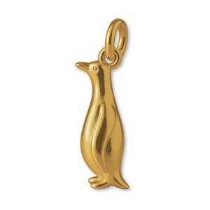 Solid 9ct Yellow Gold Emperor Penguin Charm - Animal Charms - 9k / 375 Gold Charms for Necklaces, Bracelets and Earrings