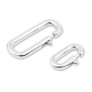 925 Sterling Silver Paperclip Bolt Ring Clasp, 925 Silver Hinged-Gate Push Clasp, Bracelet Charm Clasp, Spring Paperclip Necklace Pendant