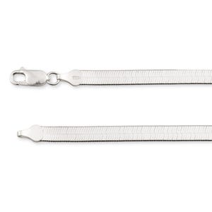 May include: A silver snake chain necklace with a lobster clasp.