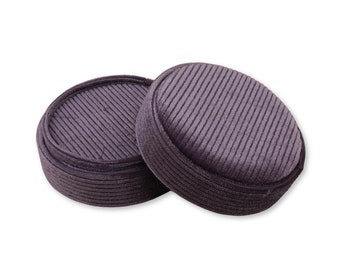 Round Necklace Box - Deep Purple | Fine Jewellery Boxes | Luxury Velvet Corduroy Jewellery Packaging | Bracelet, Pendant, Chain, Charm Box