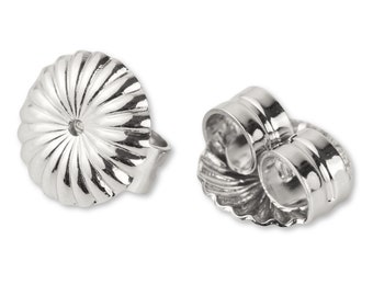 925 Sterling Silver Earring Backings, Butterfly Earring Nut Stopper, Silver Lotus Earring Backs, Flat Ear Nut, Replacement Earring Back Bulk