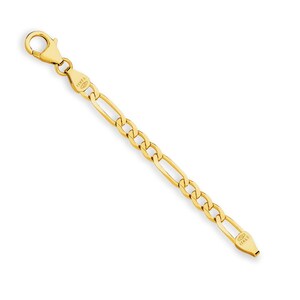 May include: A gold chain necklace with a figaro link pattern. The chain has a lobster clasp and is marked "ITALY".