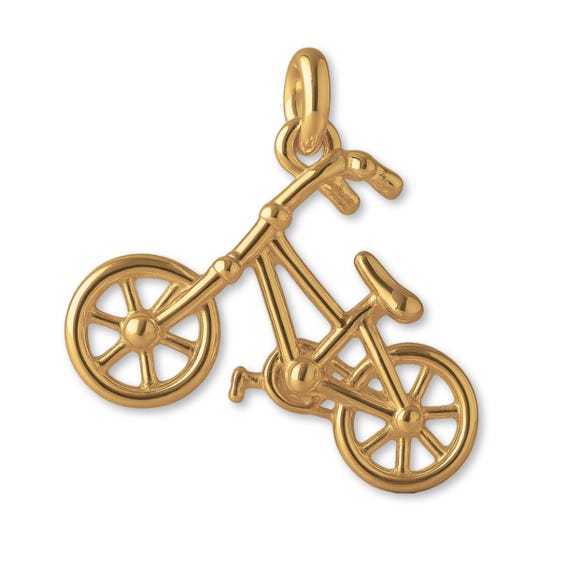14ct Gold Plated BMX Bike Charm Transport Vehicle Charms 14k